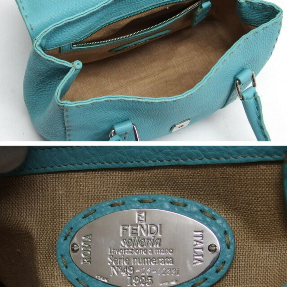 Fendi Selleria Mini Linda Bag Handbag Turquoise Blue - Picture 5 of 11